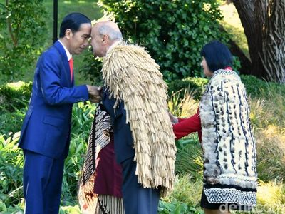 Foto: Adu Hidung Jokowi dan Tetua Suku Selandia Baru