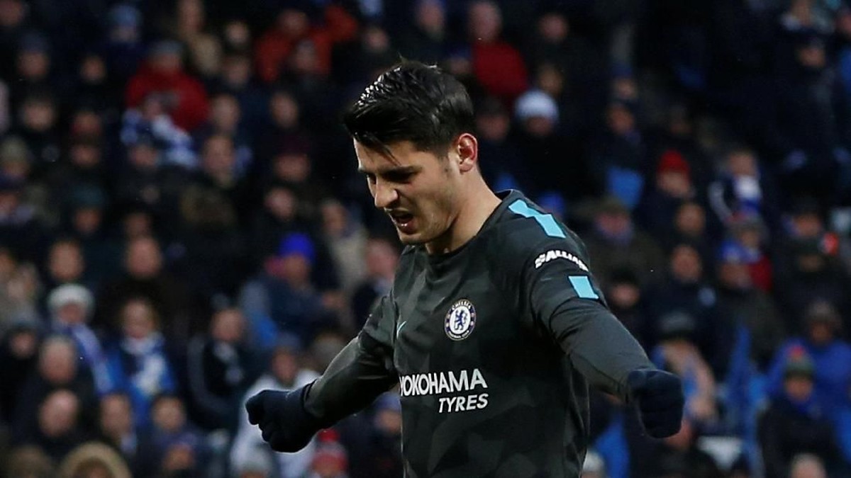Striker Chelsea Alvaro Morata akhiri puasa gol sejak Desember lalu. (Andrew Yates/Reuters)