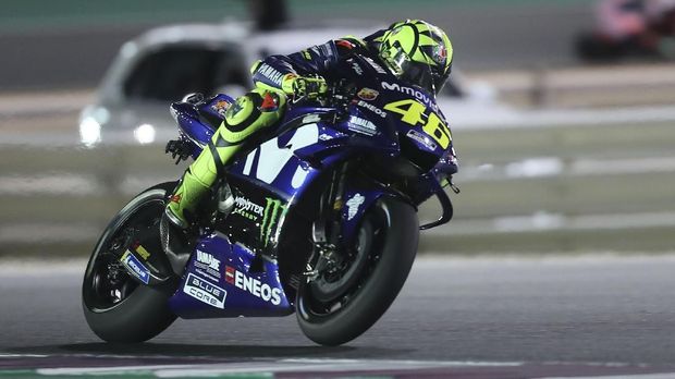 Valentino Rossi menempati peringkat ketiga di MotoGP Qatar 2018.