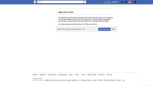 Cara Hapus Akun di Facebook