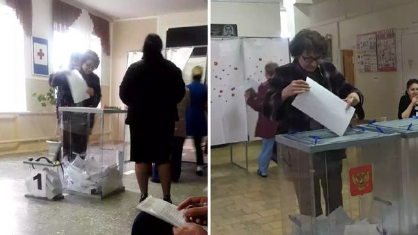 Warga Rusia Ketahuan Nyoblos 2 Kali Lewat Foto-foto Ini, Benarkah?