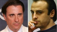 Wajah, ekspresi, dan gaya rambut pesepakbola Dimitar Berbatov sungguh membuatnya seperti jadi kembaran aktor top Andy Garcia. (Foto: Olahan Carlo Allegri/Alex Livesey/Getty Images)