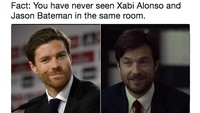 Mantan pemain Spanyol Xabi Alonso merupakan pesepakbola lain yang punya kemiripan dengan aktor Hollywood. Sosok itu adalah Jason Bateman. (Foto: internet)