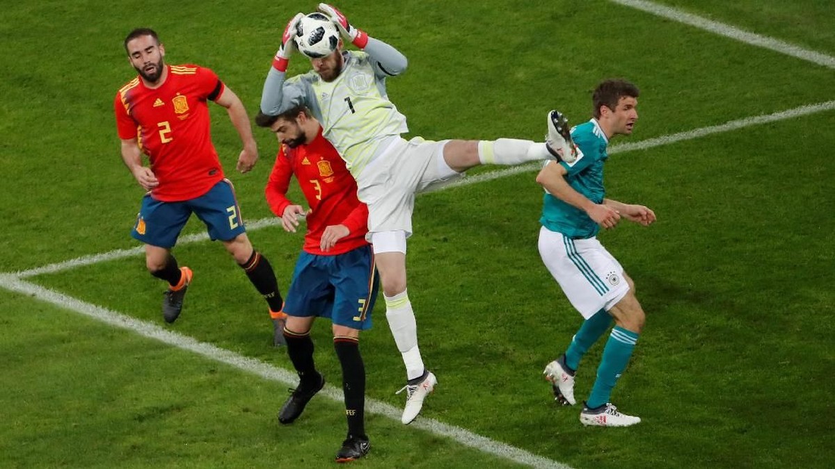 Jerman bermain seri dengan Spanyol 1-1 di laga ujicoba. (Foto: Wolfgang Rattay/Reuters)