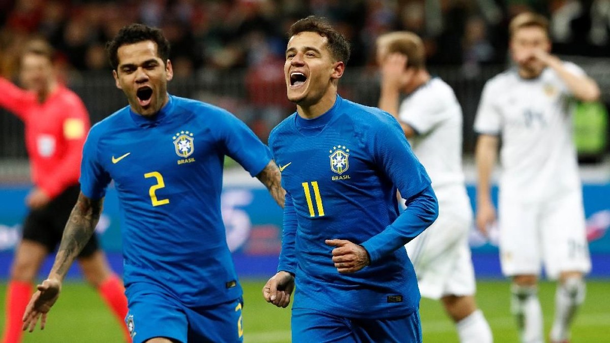 Brasil mengalahkan tuan rumah Rusia 3-0 di laga ujicoba. (Foto: Sergei Karpukhin/Reuters)