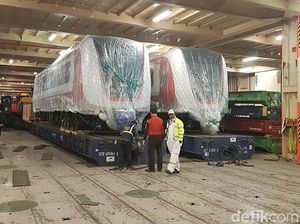 Penampakan Kereta LRT OTW dari Korsel ke Jakarta