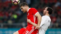 Uruguay berhadapan dengan Wales di final China Cup di Guangxi Sports Center, Nanning, China, Senin (26/3/2018). Foto: Stringer/Reuters