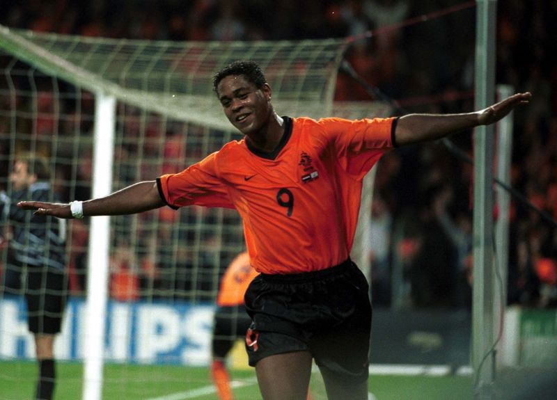 25 Apr 2001: Patrick Kluivert of Holland celebrates scoring through the match between Holland and Cyprus in the World Cup European qualifying group two at the Philips Stadium, Eindhoven, Holland. Important Credit: Craig Prentis/ALLSPORT