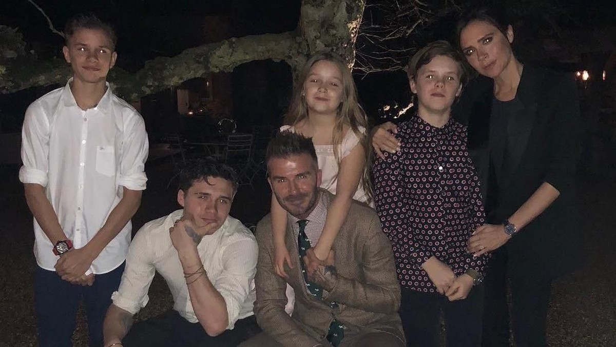 David Beckham, Victoria, dan keempat anaknya (Foto: Instagram @davidbeckham)