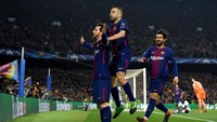 Sama dengan Madrid, Barcelona membukukan 76 gol. Rata-ratanya 2,53 gol tiap laga, Lionel Messi top skorernya dengan 26 gol yang dibuatnya. (Foto: David Ramos/Getty Images)