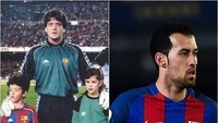 Gelandang Barcelona Sergio Busquets adalah anak dari Carles Busquets, yang juga mantan kiper Blaugrana. Sama seperti ayahnya, Sergio Busquets sejauh ini hanya membela Barca dan meraih banyak trofi di sana. (Foto: Twitter)