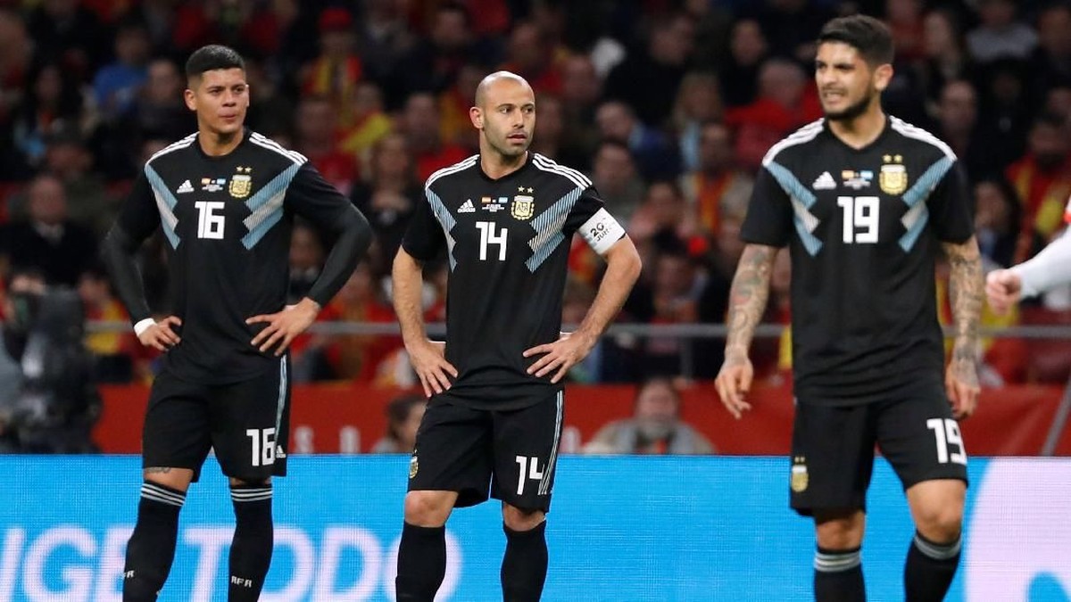 Argentina dipermalukan Spanyol dengan skor 1-6 (Foto: Javier Barbancho/Reuters)