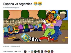Meme ini menyoroti absennya Messi yang masih memulihkan diri dari cedera. Tanpanya, Argentina babak belur di hadapan Spanyol.(Foto: Internet)