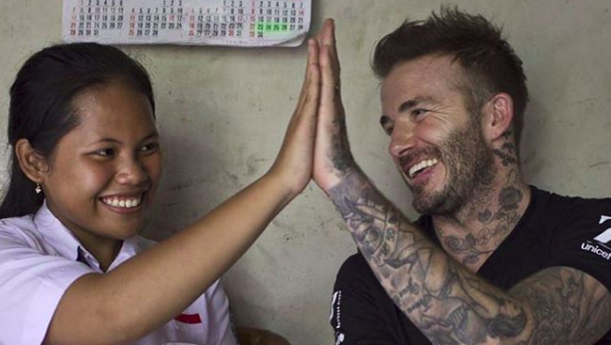 Sripun bersama David Beckham (Instagram David Beckham)