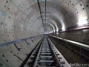 Penampakan Terowongan Stasiun Bawah Tanah Terdalam MRT Jakarta