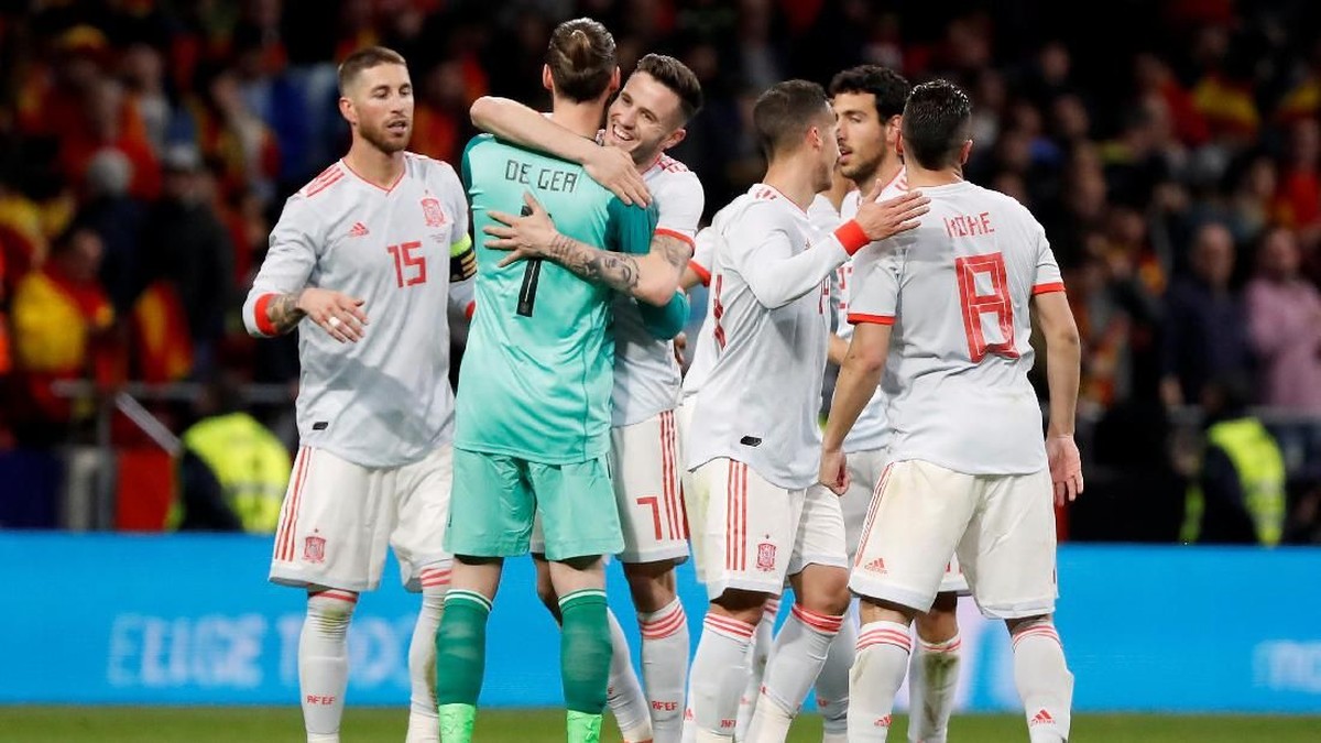 Timnas Spanyol. (Foto: Javier Barbancho/Reuters)