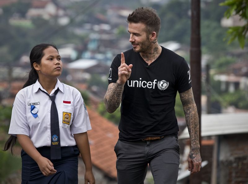  The David Beckham UNICEF Fund. The 7 Fund is on a mission to unlock incredible in every child. In Indonesia the 7 Fund will be targeting bulling and peer violence that keeps children away from school and supporting programmes that ensure that children, especially girls, feel safe to learn. Sripun was nominated by her peers to become an agent of change and participate in the UNICEF anti-bulling programme. Under the scheme, a peer nominated group is trained around issues of bullying and taught how to create positive environments, while teachers learn how to use positive discipline to ensure classrooms remain violence-free. Sripun says that being an agent of change is fun and supportive. Feeling passionate and fully supported by her parents, Sripun states that now she is never bullied and her self-confidence has improved. © UNICEF/Indonesia/ModolaUNICEF Goodwill Ambassador David Beckham travelled to Indonesia to see how 7: The David Beckham UNICEF Fund is helping UNICEF to target bullying and peer violence that can keep children, especially girls, away from school. During the visit, David met children who have taken part in school based anti-bullying programmes. The visit announces the new focus for the 7 Fund to help children break down barriers and unlock their potential.