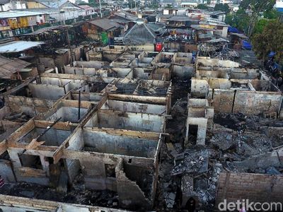 Foto: Dramatis Kebakaran Taman Kota Dilihat dari Udara