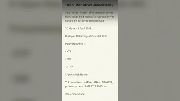 Mantan Sopir Uber Juga 'Diburu' Gojek