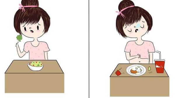 10 Ilustrasi Lucu yang Sering Dialami Cewek Ingin Diet Tapi Hobi Makan