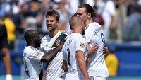 Berkat sepasang gol Ibra tersebut, LA Galaxy berhasil berbalik menang 4-3 atas Los Angeles FC setelah ketinggalan tiga gol lebih dulu. Ibrahimovic mencetak dua gol terakhir timnya. (Foto: Gary A. Vasquez-USA TODAY Sports)