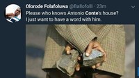 Tapi masih ada kesempatan untuk Conte menyelamatkan musim Chelsea, dengan menjuarai Piala FA. Jangan sampai gagal lagi dan membuat fans mendatangi rumahmu, ya, Conte! (Foto: Twitter @Ballofolli)