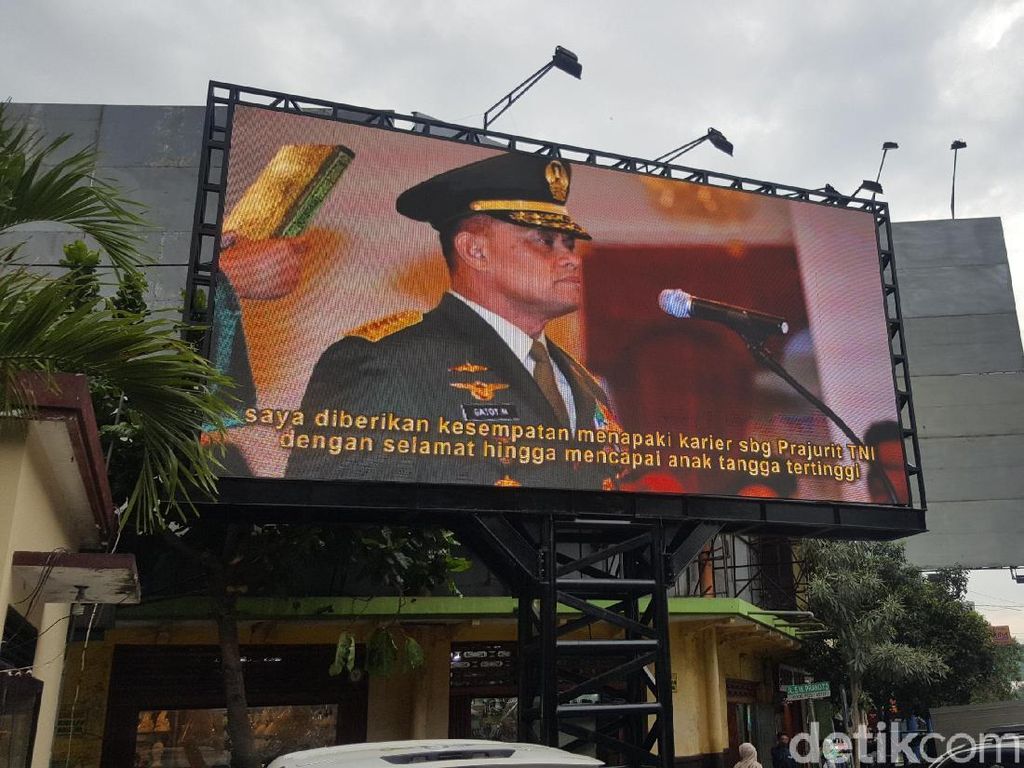 Sosok Gatot Nurmantyo Tayang di Sejumlah Videotron Kota Malang