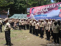 Mensos Hadiri Apel Nasional HUT Tagana di Kebumen