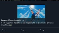 Gol tendangan salto Cristiano Ronaldo mencuri perhatian. Gol itu disebut seperti di film kartun Kapten Tsubasa. (Foto: dok.Twitter)