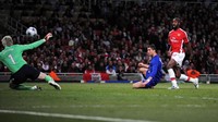 Saat menjebol gawang Arsenal pada 5 Mei 2009, Ronaldo memamerkan kecepatan lari dan staminanya di atas lapangan lewat sebuah skema serangan balik cepat Manchester United. (Foto: Shaun Botterill/Getty Images)