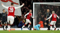 Arsenal membuka skor melalui tembakan Aaron Ramsey pada menit kesembilan. Foto: John Sibley/Action Images via Reuters