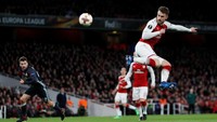 Ramsey mencetak sebuah gol cantik pada menit ke-28 untuk mengantarkan Arsenal memimpin 3-1. Foto: Eddie Keogh/Reuters