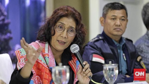 Menteri Kelautan dan Perikanan Susi Pudjiastuti, Sabtu (7/4).