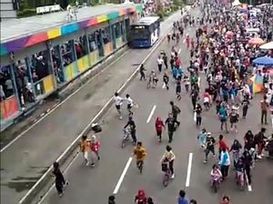 Video Kepanikan di CFD Thamrin karena Teriakan Gedung Roboh