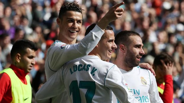 Zinedine Zidane mengatakan Cristiano Ronaldo juga bermain bagus karena kerja sama dengan rekan setim. (
