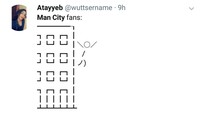 Dan buat kalian fans City, jangan sampai frustrasi ya melihat timnya gagal mengunci gelar. Tetap semangat! (Foto: Twitter @wuttsername)