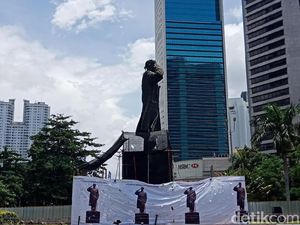 Patung Jenderal Sudirman yang Bolong Telah Diperbaiki