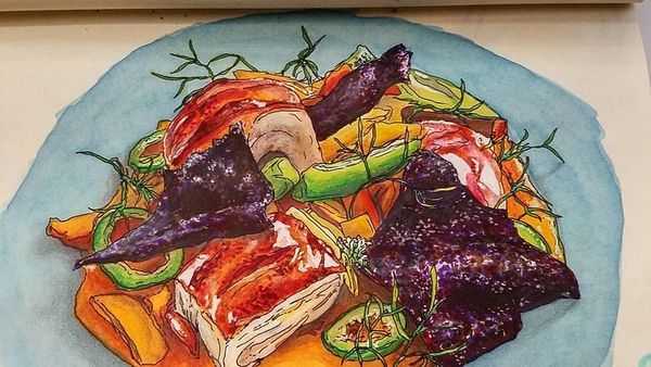 Tak Hanya Memasak, Chef Ini Juga Jago Bikin Ilustrasi Makanan dan Daging