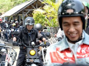 Gaya Menhub Kawal Jokowi saat Touring di Sukabumi