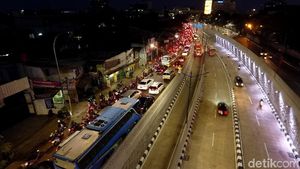 Penampakan dari Udara Underpass Mampang di Malam Hari