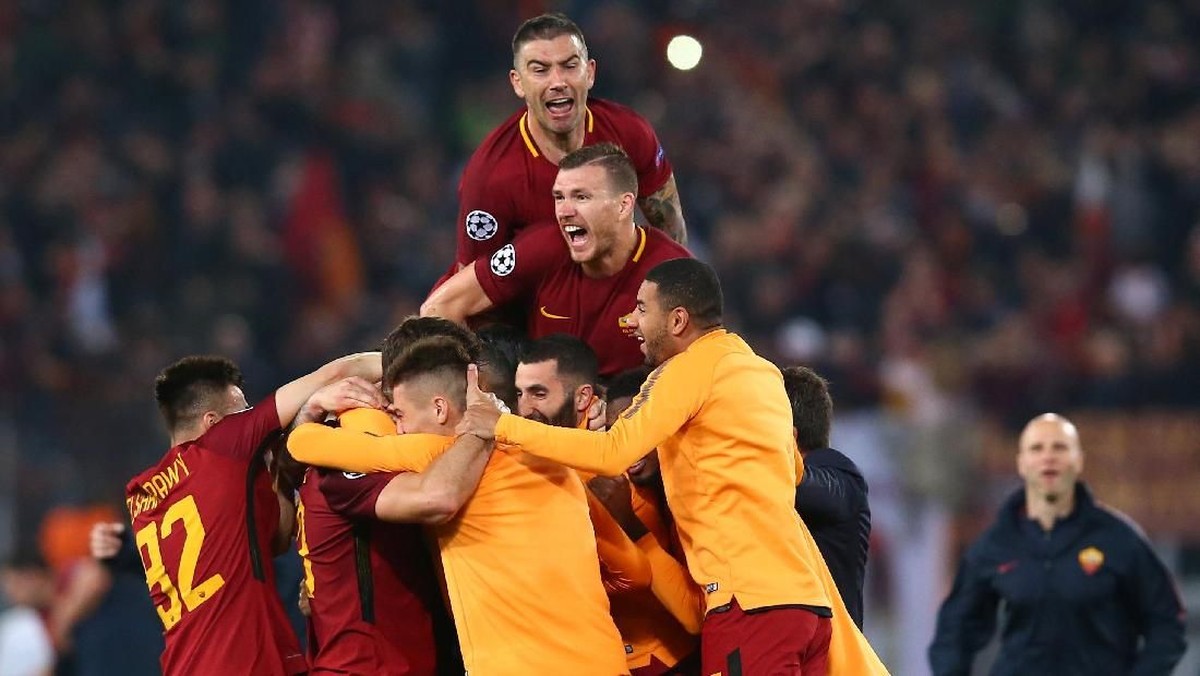 AS Roma menyingkirkan Barcelona setelah menang 3-0 di Olimpico (Foto: Alessandro Bianchi/Reuters)
