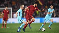 Roma masih unggul 1-0 hingga selesainya babak pertama. Foto: Michael Regan/Getty Images