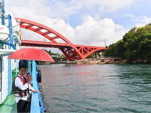 Romansa Jokowi-Iriana Sepayung Berdua di Jembatan Holtekamp