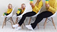 Kreatif! Keluarga Ini Bikin Foto Memakai Semangka, Nanas hingga Pisang