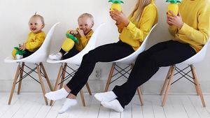Kreatif! Keluarga Ini Bikin Foto Memakai Semangka, Nanas hingga Pisang