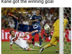 Gol Harry Kane di final Piala Dunia 2014 membantu Jerman keluar sebagai juara setelah mengalahkan Argentina 1-0. Eh, tapi itu cuma guyonan, loh. (Foto: Instagram)