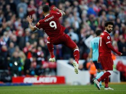 Firmino lantas melakukan perayaan gol dengan melompat. Pemain asal Brasil itu sudah mencetak 15 gol di Liga Inggris musim ini. (Foto: Andrew Yates/Reuters)