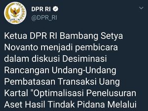 Saat Twitter DPR Sebut Ketua DPR Bambang Setya Novanto
