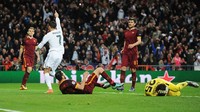 AS Roma. Sudah lima kali Ronaldo menjebol gawang klub Italia ini dalam enam pertemuan (539 menit), atau rata-rata satu gol setiap 107 menit dan 48 detik. (Foto: Denis Doyle/Getty Images)