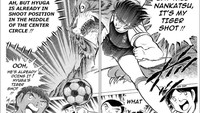 Sementara Tiger Shoot adalah jurus tendangan milik Kojiro Hyuga, eks lawan yang jadi rekan setim Tsubasa di Timnas Jepang. Tendangan itu sangat kencang sebab Hyuga melepaskannya dengan sekuat tenaga. (Foto: dok. mangafox)